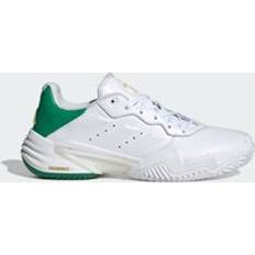adidas Barricade 13 Leather Tennis Shoes - White/Cloud White