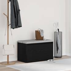 VidaXL Storage Benches vidaXL Hall Black Oak 80 x 40 x 45 cm Engineered Wood Storage Bench