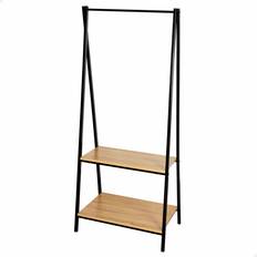 Almacenamiento Ropa Burro Ropa Madera Acero 2 Estantes Negro Perchero