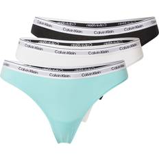 Dam - Turkosa Trosor Calvin Klein Modern Stringtrosor Med Logga - Svarta/Vita/Blå