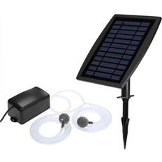 Solar Fish Tank Oxygen Pump Aquarium Black