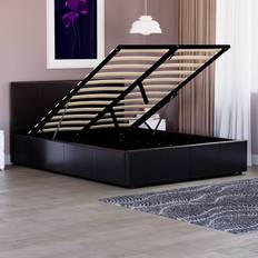Vida Designs Lisbon Black 4ft6 Double Ottoman Faux Leather Frame Bed