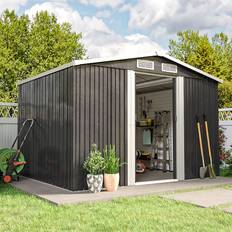 Metal shed 8x6 Living and Home Charcoal Black Apex Metal Shed 8 X 6 ft (Building Area )