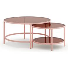 Dunelm Sofia Pink Coffee Table 2pcs