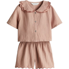 Ekologiska Övriga sets Barnkläder H&M 2-Delat Set I Bomullsmuslin - Beige