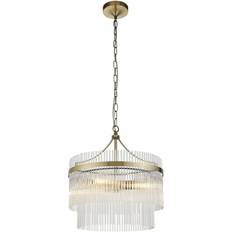 E14 Pendant Lamps Endon Lighting Marietta Antique Brass/Clear Pendant Lamp ∅ 40cm