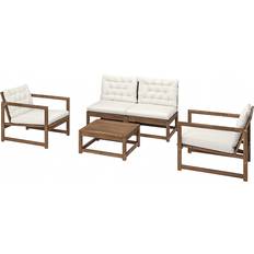 IKEA Loungeset IKEA Nämmarö 4-Sits Möbelgrupp Utomhus Ljusbrunlaserad Kuddarna Gråbeige Loungeset