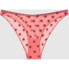 Transparent Badetøj Understatement Mesh Bikini Briefs - Coral/Cherry