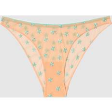 Mesh Bikini Briefs - Peach/Turquoise