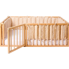 Avtagbara sidor Barnsängar Barnrum Good Evas Full Montessori Floor Bed Frame for Toddlers with Fence 104.1x198.1cm