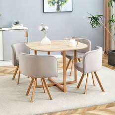 Gold Dining Sets Fairmont Park Space Saving Gold Dining Set 100x100cm 5pcs