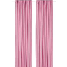 Ginstmott Gardiner 2 Stk Pink Med Rynkebånd 145x250 cm