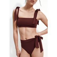Bikiniunderdelar H&M Bikinitrosa Med Knytdetalj High Waist - Vinröd