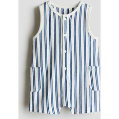 12-18M Playsuits Barnkläder H&M Romper I Frotté - Vit/Blårandig