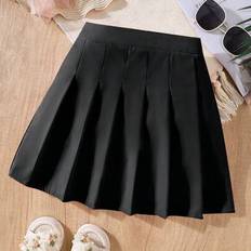 Black Skirts Shein Girls Old Pleated Skirt With Leggings - Spring/Summer