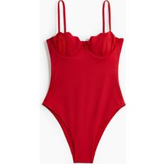 H Baddräkter H&M Baddräkt Med Bygel High Leg - Röd