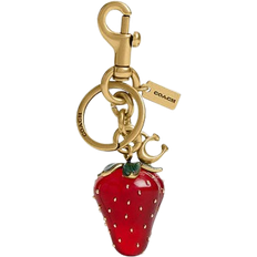 Wallets & Key Holders Coach Strawberry Bag Charm - Brass/Red