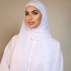 Skiing - White Clothing Shein Chiffon Hijab Scarf