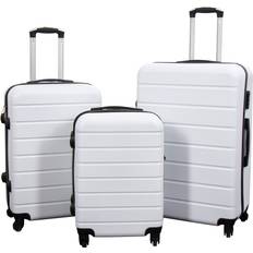 Eksklusivt hardcase kuffertsæt Borg Living Kuffert Tilbud Sæt Med 3 Stk Eksklusivt Hardcase Hvid