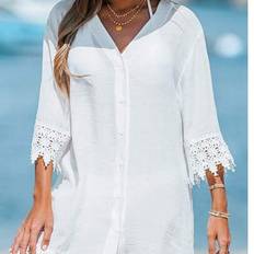 Shein Vacation Beach Lace Patchwork Cover Up