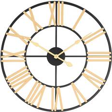 Melody Maison Large Skeleton Black/Gold Wall Clock 60cm