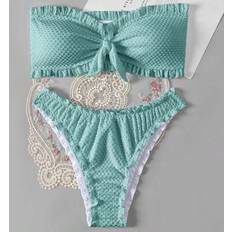 Bikini-Sets Shein Damen Volant Twist Bandeau Bikini Set