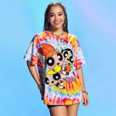 Tie Dye T-shirts Shein Women's Super Loose Colorful Tie-Dye T-Shirts - Blossom