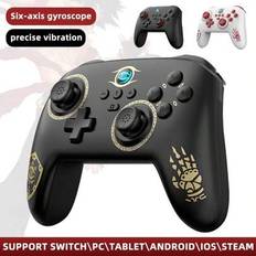 Zelda switch pro controller Shein Pro Controller For NS Switch OLED PC Steam Wireless Gamepad For Zelda Limited Theme USB Joystick With Turbo