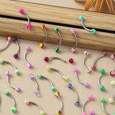 Piercings Shein Mixed Acrylic Rainbow Set - Stainless Steel
