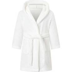 Long Sleeves Dressing Gowns Shein Flannel Hooded Bathrobe With Belt - Autumn/Winter