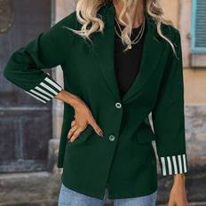Stripes Blazers Shein Marbled Striped Lapel Casual/Commute Long Sleeve Blazer