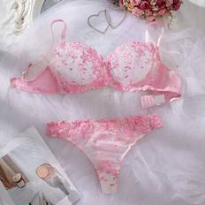 Women Lingerie Sets Shein Plus Size Women's Lingerie Set - Pink