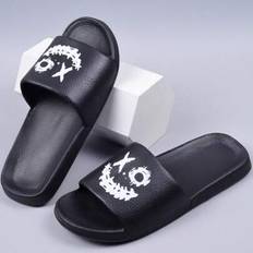 Men Slides Shein Fashion Slide Slippers With Letter Print - Breathable