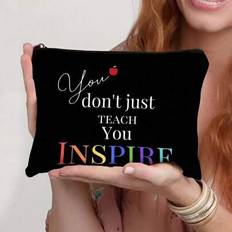 Multicoloured Cosmetic Bags Shein Teacher Gifts To Best Teacher Ever Letter Print - Makeup