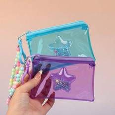 Coin Purses Shein Fashion Kids Summer Beach Transparent Coin Purse - Starry Glitter