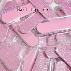 Buffers on sale Shein Glitter Pink Dual Use Disposable Mini Nail Buffer File Set