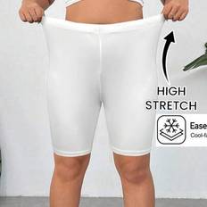 Shein Damen Große Größen Shorts Elastischem Bund Und Schlupfform - Weiß