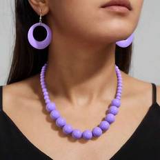 Yellow Jewellery Sets Shein Bohemian Vacation Eye-Catching Jewelry Set - Yellow