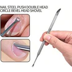 Shein Stainless Steel Cuticle Pusher - Double-Ended Angled
