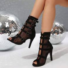 Zipper Heels & Pumps Shein Women High Heel Shoes - Single Row Buckle