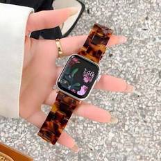 Wearables Shein Lightweight PC Resin Adjustable Tortoiseshell Brown Floral Apple Watch Band