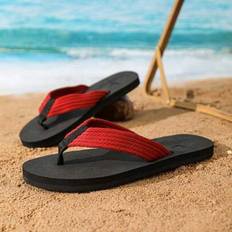 Men - Red Flip-Flops Shein Red Men's Flip Flops - Summer Beach