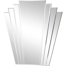 Transparent Wall Mirrors Melody Maison Large Art Deco Fan Frameless Transparent Wall Mirror 70x75cm