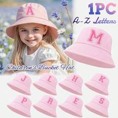 Girls Bucket Hats Children's Clothing Shein Kids 26 Alphabet Personalized Name Print Sun Hat - Spring