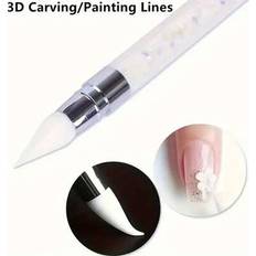 Nail Art Brushes & Dotting Tools Shein Silicone Nail Brush With Flash Handle - Tasteless