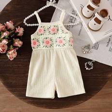 Girls Playsuits Children's Clothing Shein Summer New Baby Girl Casual Vacation Style Strap Romper