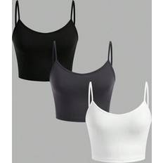 Multicoloured Tank Tops Shein Multicolor Knit Camisole Tops - Women