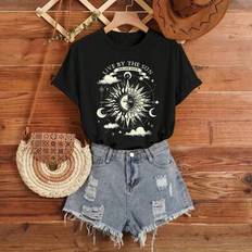 INAWLY Sun & Moon Print Tee - Live By The Sun/Moon