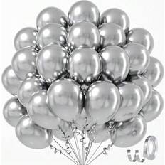Silver Latex Balloons Shein Metal Silver Balloons 10/20/30/40/50pcs
