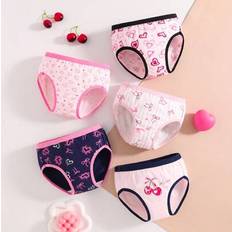 Multicoloured Underpants Children's Clothing Shein Girls Heart & Bow Print Cotton Briefs - Cute Assorted Colors